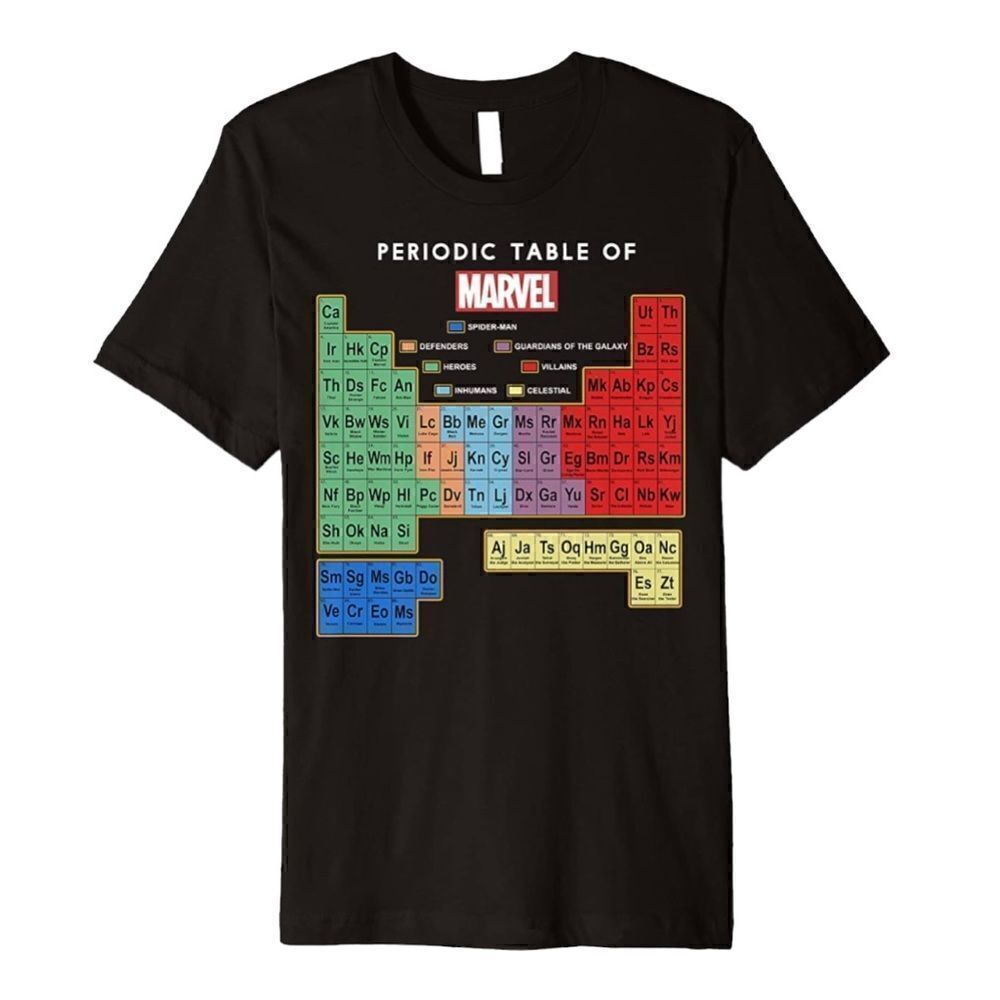 Graphic Tee Marvel Ultimate Periodic Table Of Elements Unisex Size Large
